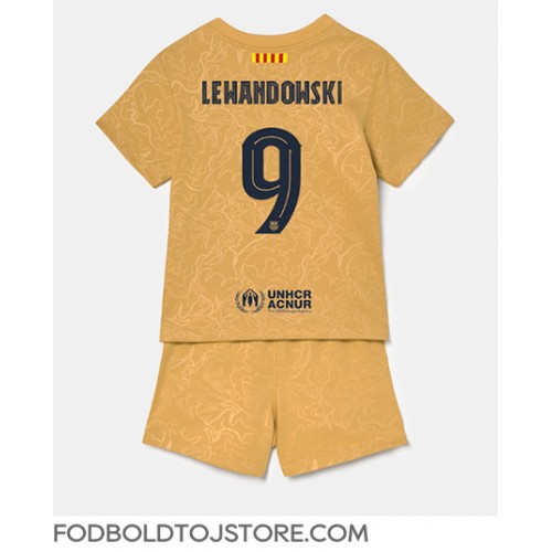 Barcelona Robert Lewandowski #9 Udebanesæt Børn 2022-23 Kortærmet (+ Korte bukser)